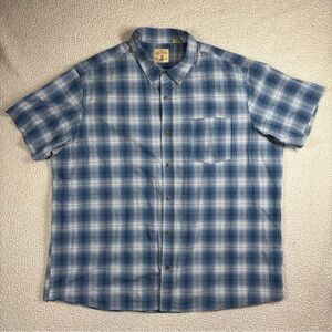 Red Head Brand Men’s Light Blue 3XL Plaid Casual Short Sleeve Button Up Shirt